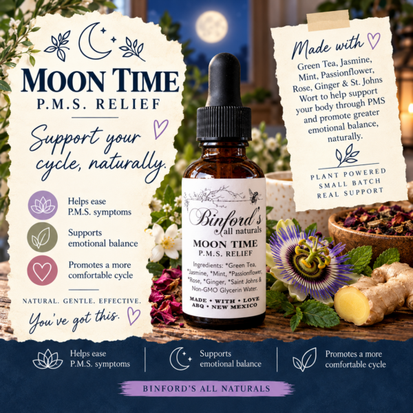 Moon Time Menses Tincture - Hormonal Support for PMS, PCOS, & PMDD