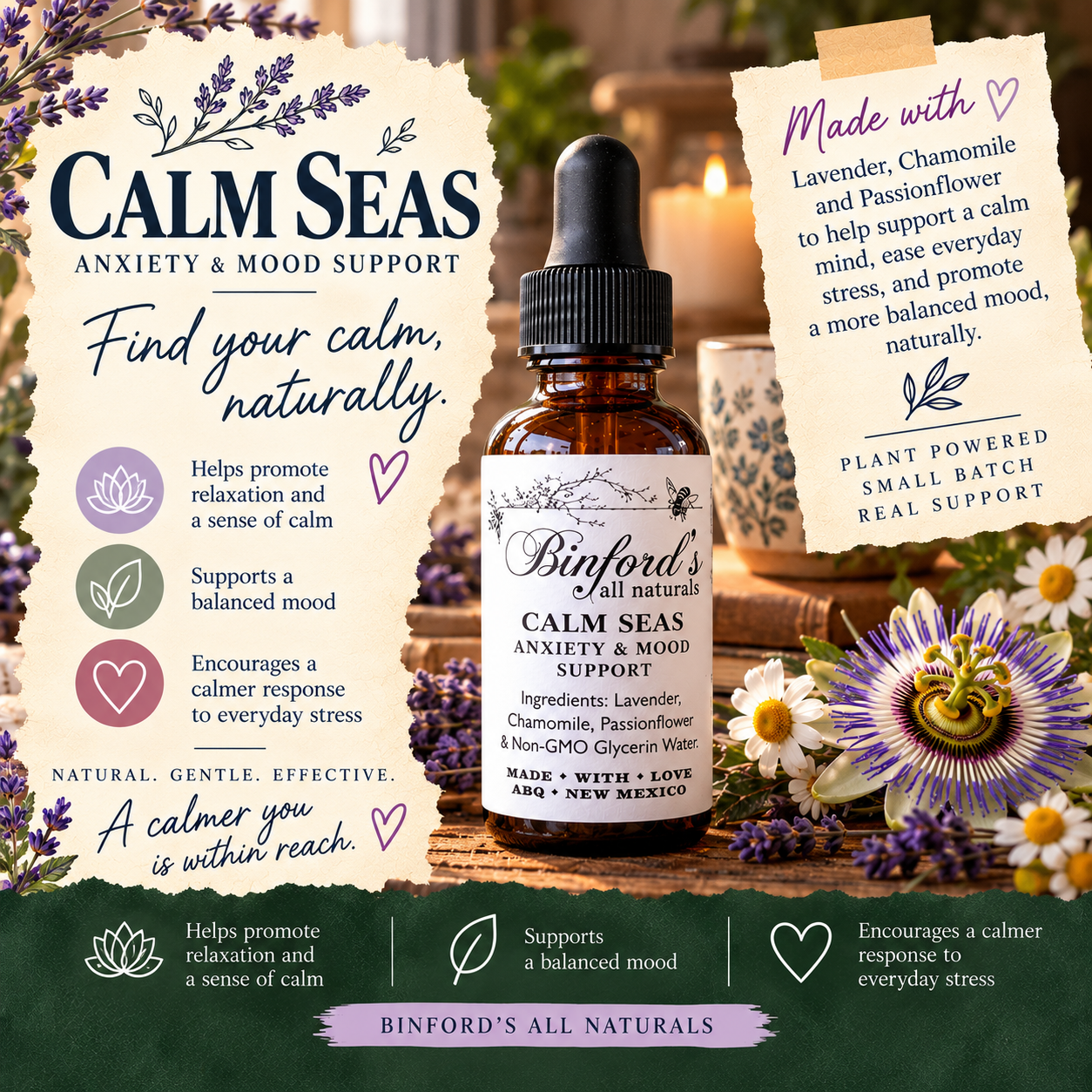 Calm Seas – Natural Relief for Anxiety and Mood Support